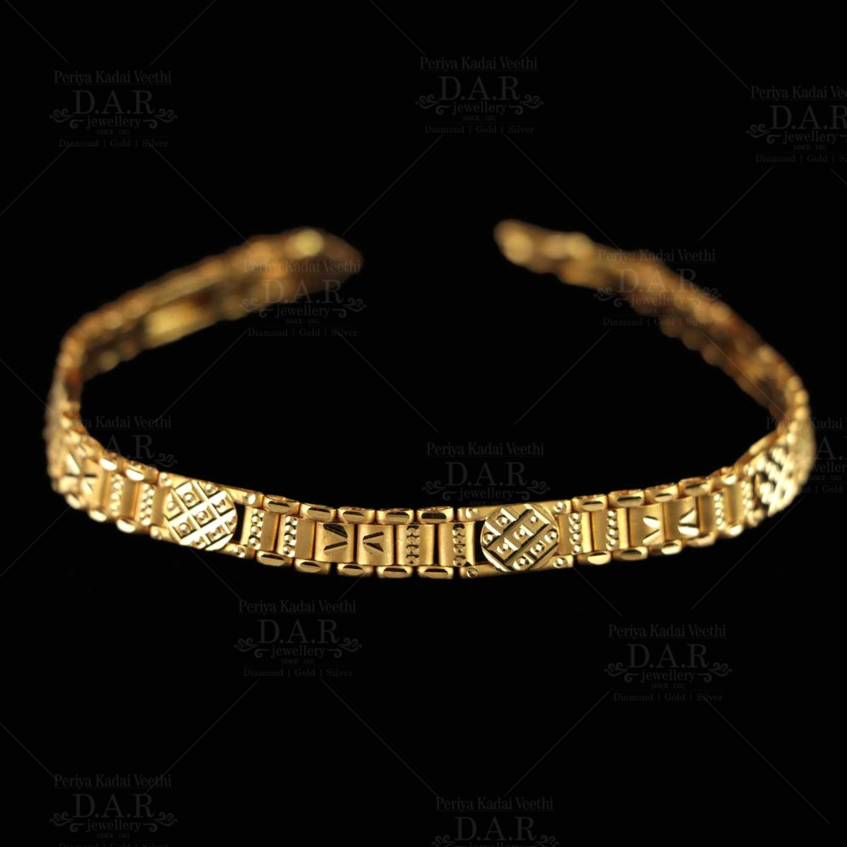 18ct Gold Rolled Gold Pattern Engraved Bangle 7.25