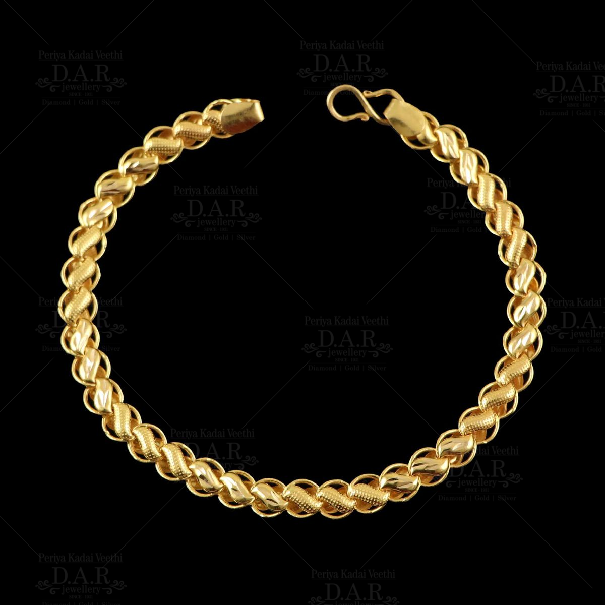 10K Polished and Brushed Fancy Bracelet 10LF566-7.25 | Gaines Jewelry |  Flint, MI