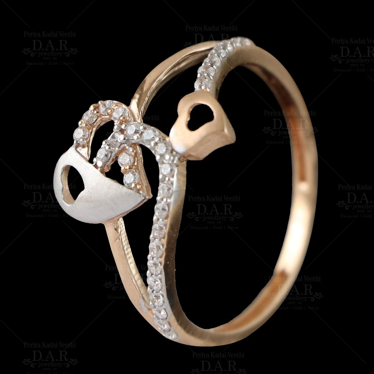 Valentine Love Initial Letter V Ring for Girls stylish design Gold plated  ring