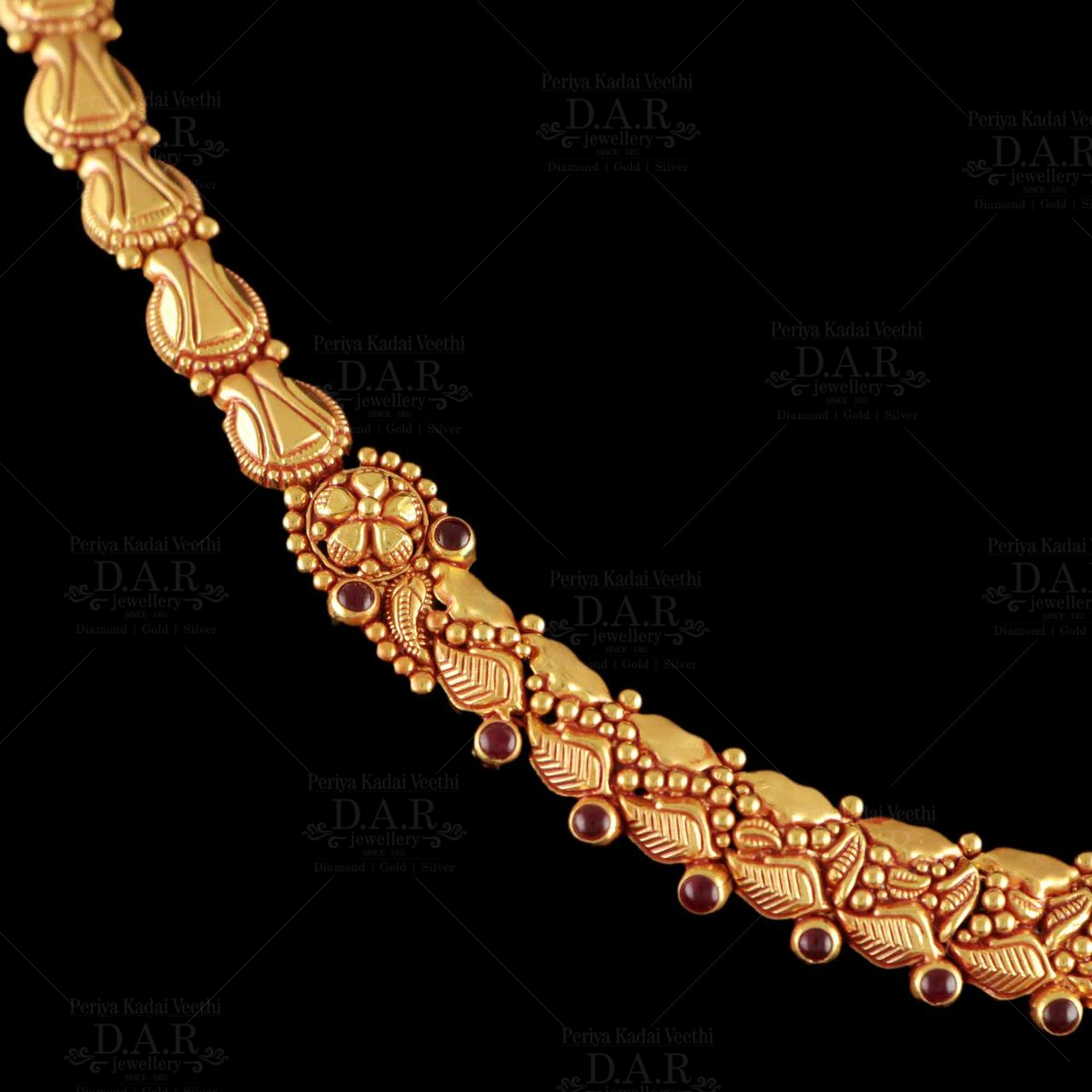 22ct Gold Nakshi Pachi Haram - Jewellery Designs