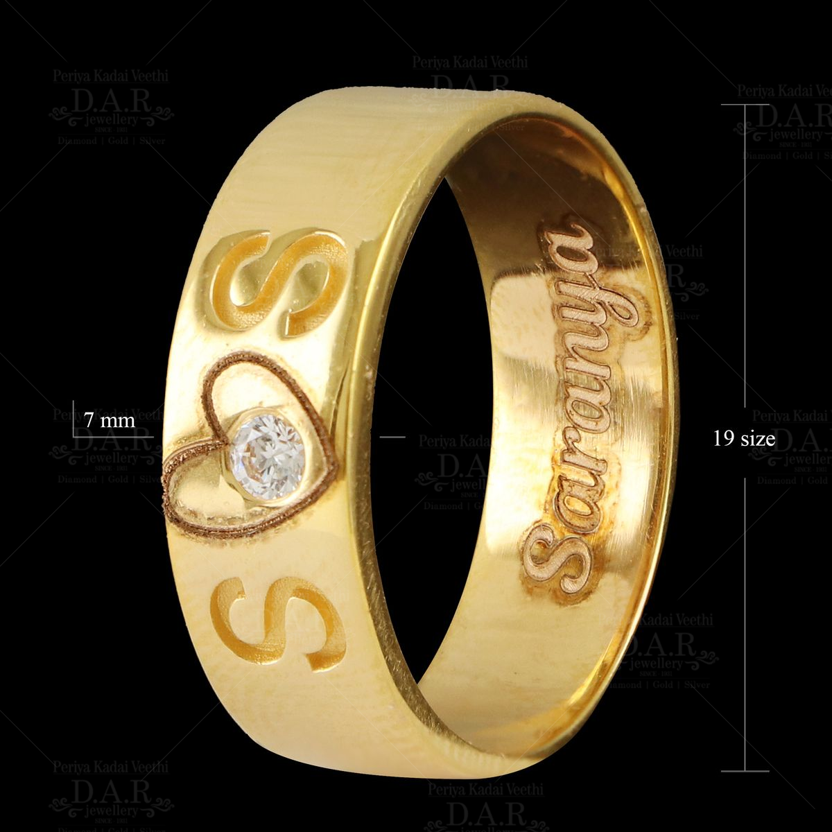 Buy 22K Plain Gold Letter M Ring 93VC3231 Online from Vaibhav Jewellers