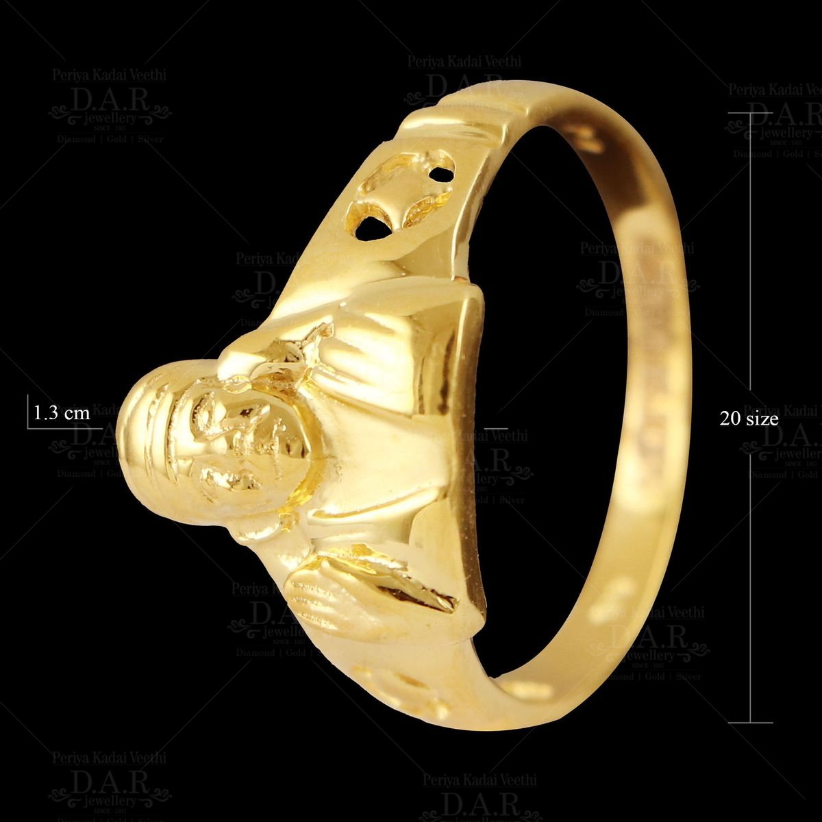 Morvi Gold plated Brass Alloy 24KT micron, Lord Shirdi Sai Baba, ring Men