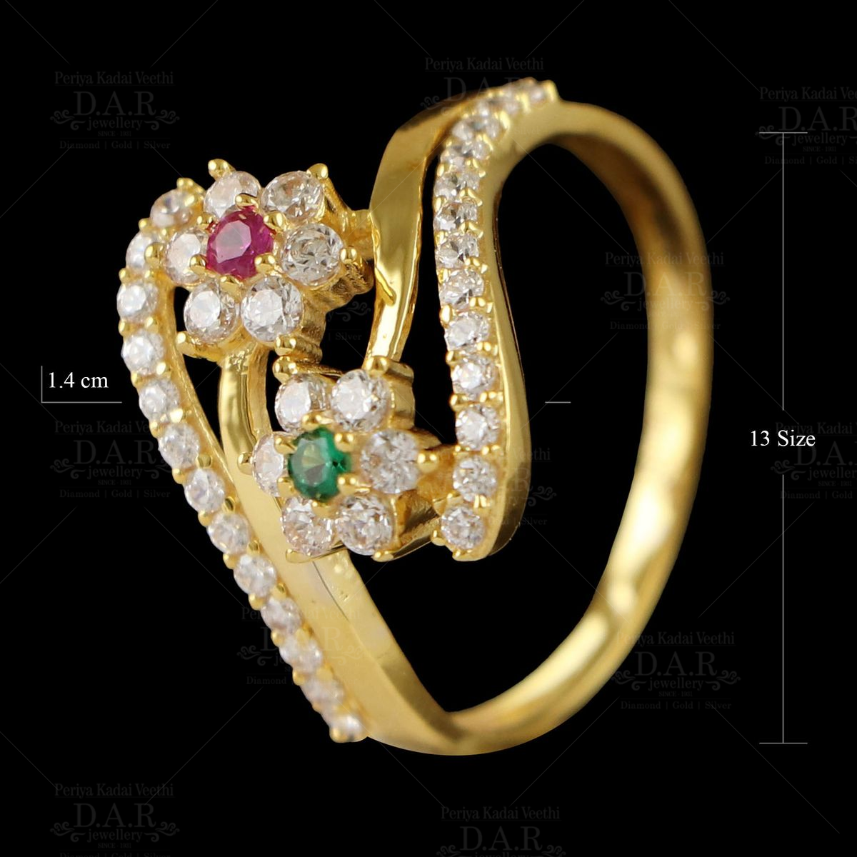 Buy 22Kt Ruby Lakshmi Motif Gold Vanki Ring 93VD5039 Online from Vaibhav  Jewellers