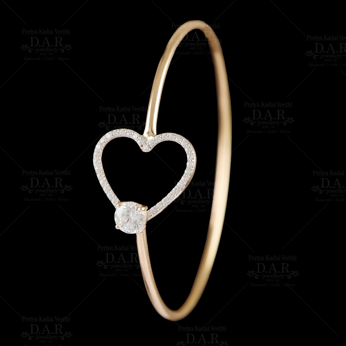 Buy Estele Gold-Plated Heart Shaped Bracelet with White Crystals Online At  Best Price @ Tata CLiQ