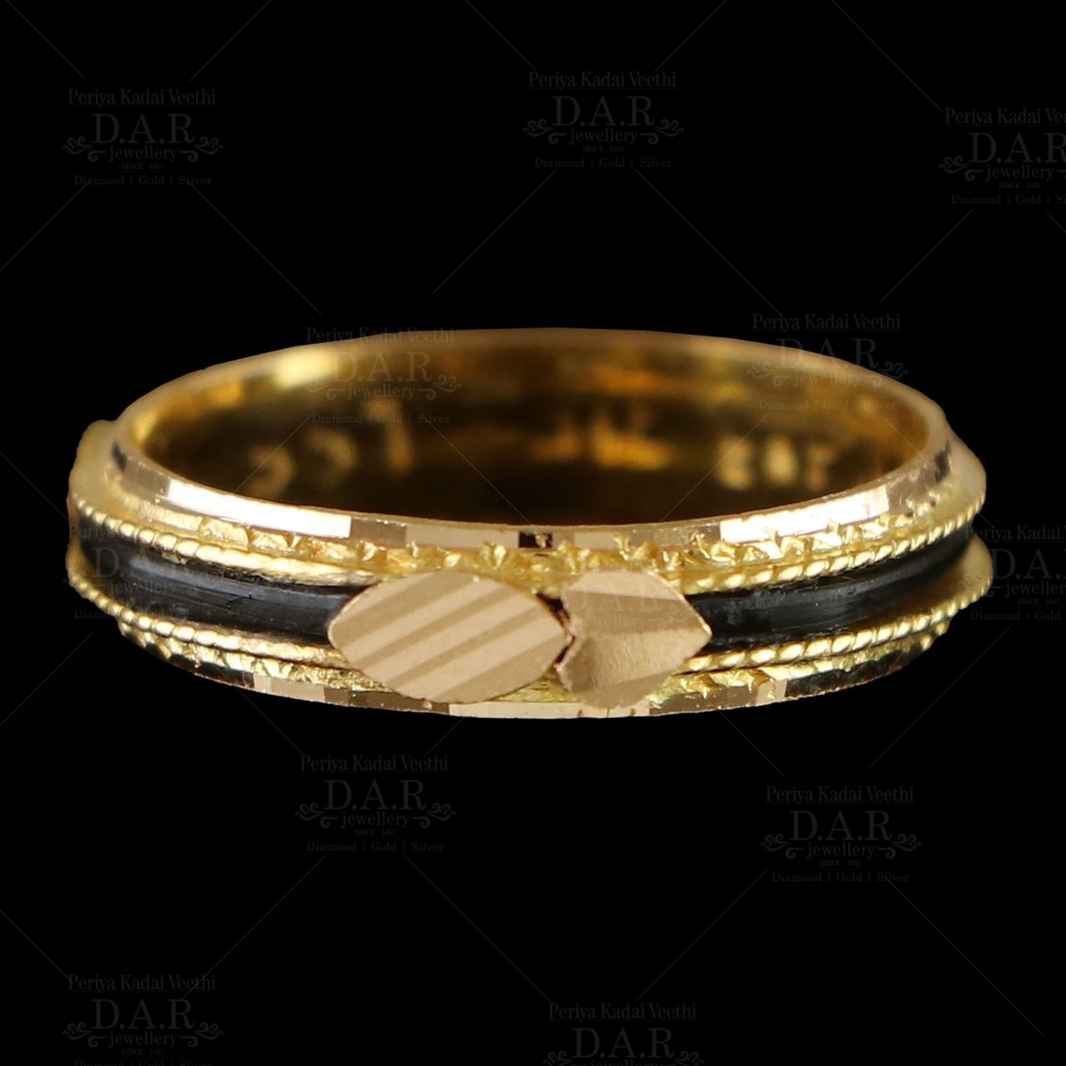 Original Gold Plated Black Stripe Impon Ring For Men Shop Online FR1008