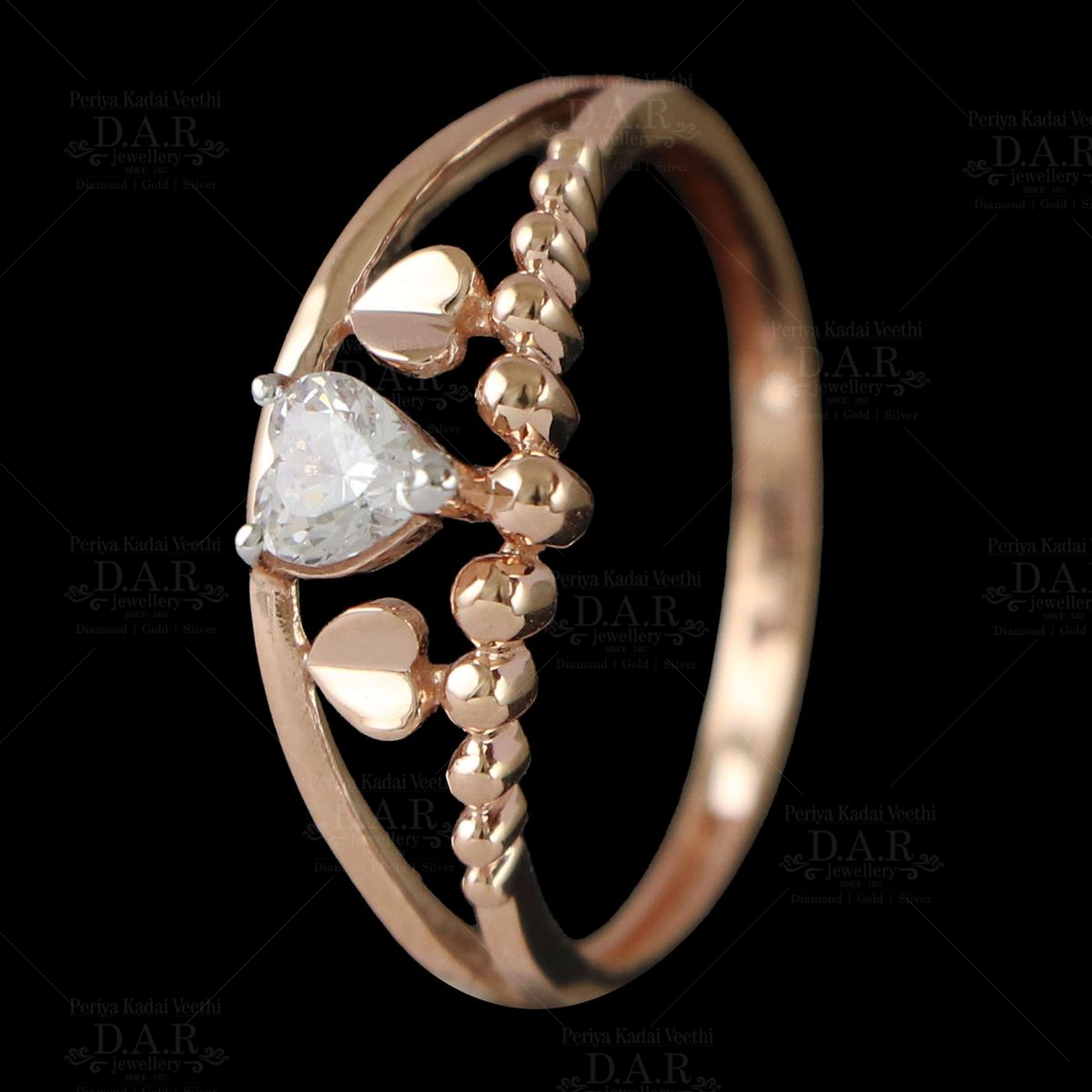 Buy KICKY & PERKY Sterling Silver Rose Gold-Plated Mossanite Ring | Rose  Gold-Toned Color Women | AJIO LUXE