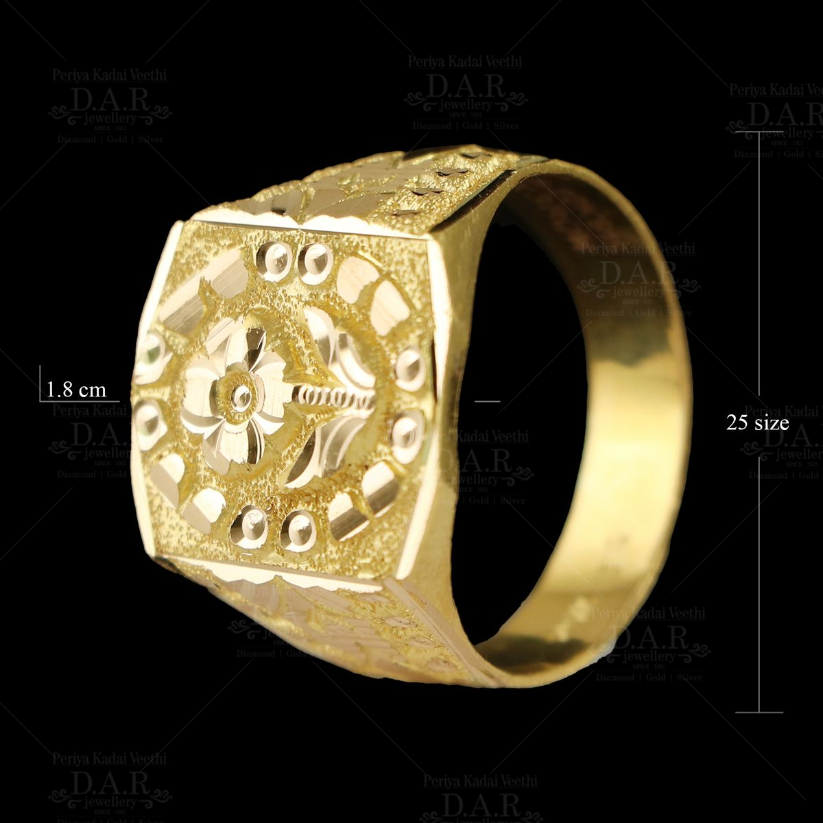 Geometric Gold Ring for Men