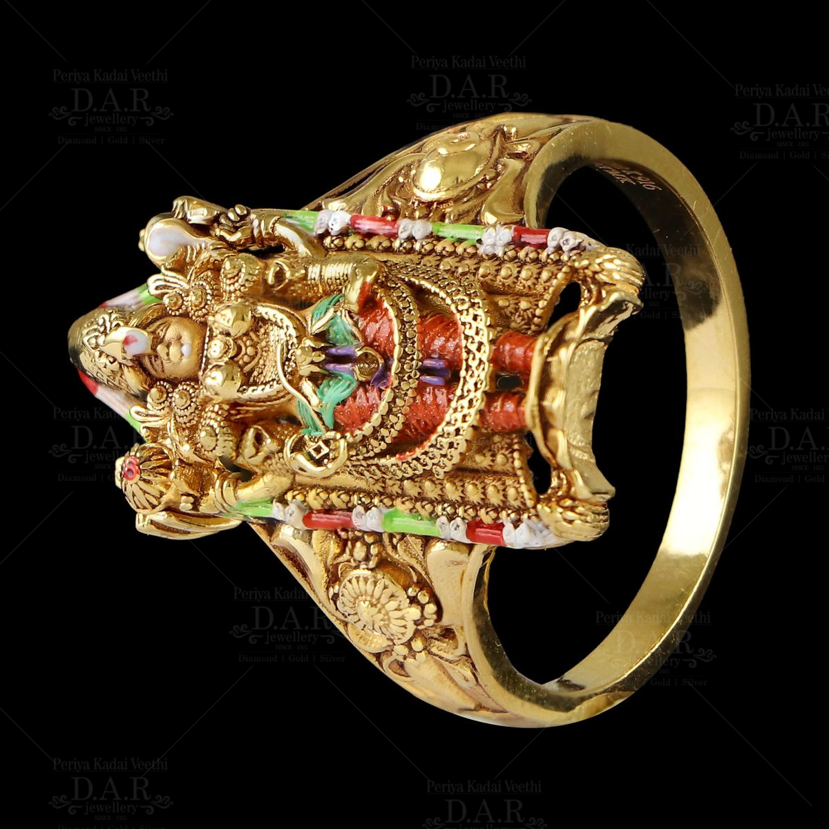 22K Gold 'Balaji' Ring For Men with Cz - 235-GR4379 in 8.550 Grams
