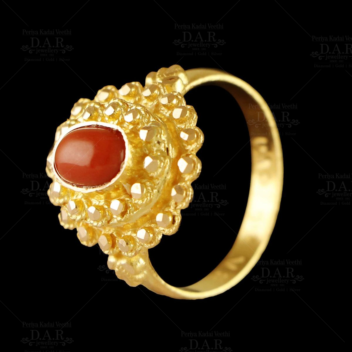 100% Original Coral Monga Gemstone Ring For Men & Women