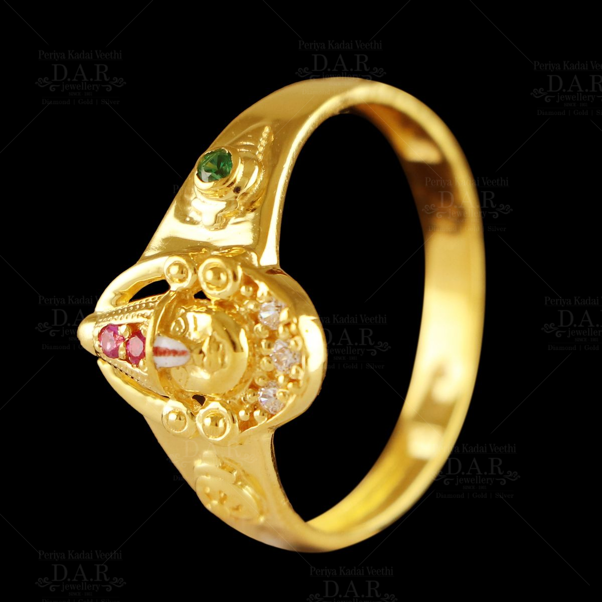 Manufacturer of 22kt gold plain casting lord balaji fitting gents ring gr-6  | Jewelxy - 102089