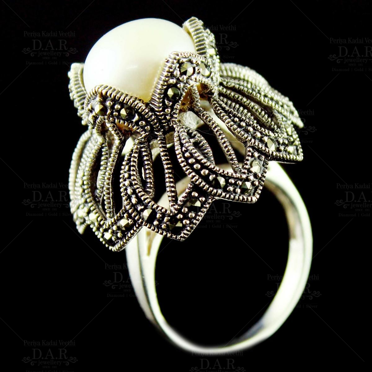 Buy I Jewels Silver Oxidized Kundan Meenakari Work Designer Adjustable Finger  Ring (FL200M) Online at Best Prices in India - JioMart.