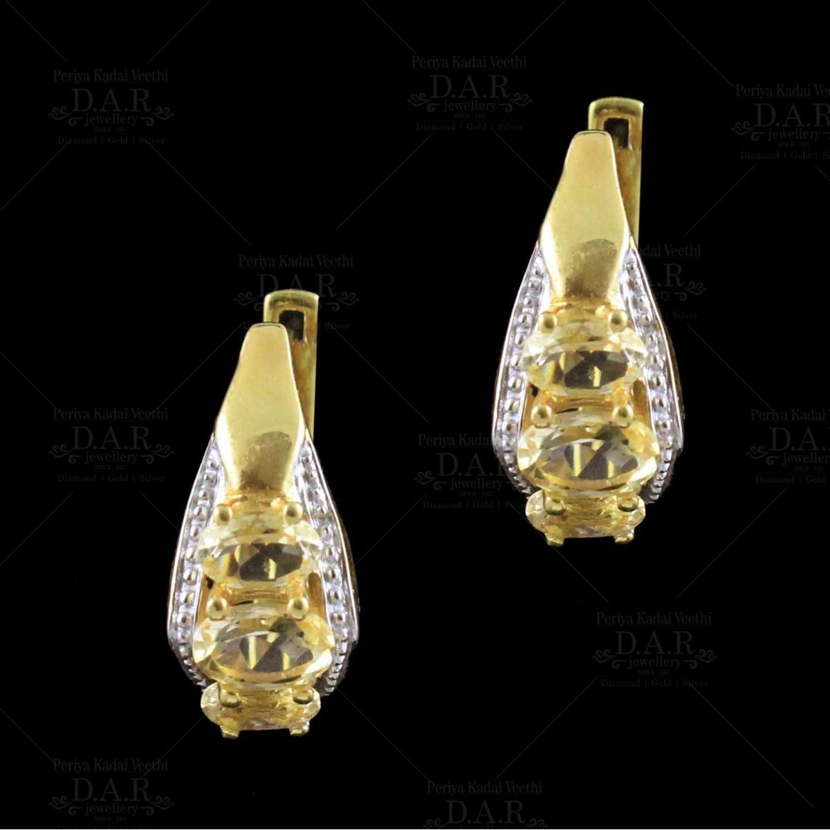 gold plated bali earrings with cz stones