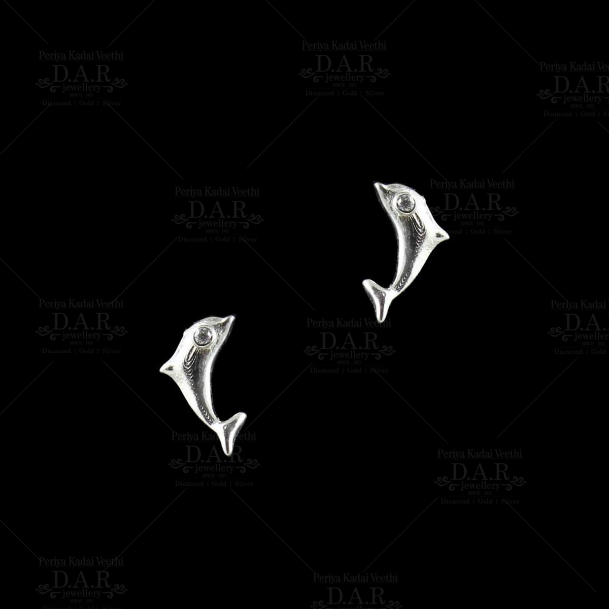 18ct White Gold dolphin Baby Earrings : Amazon.co.uk: Fashion