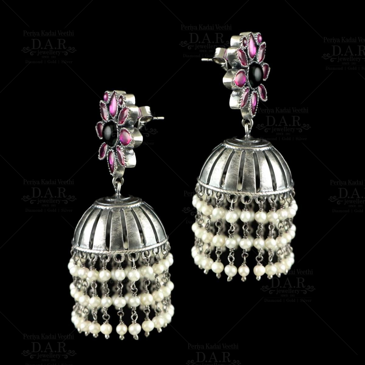 Flipkart.com - Buy JOVOGOTTO Metal Oxidised Silver Jhumka Earrings for  Women & Girls Metal Jhumki Earring Crystal Alloy Jhumki Earring Online at  Best Prices in India