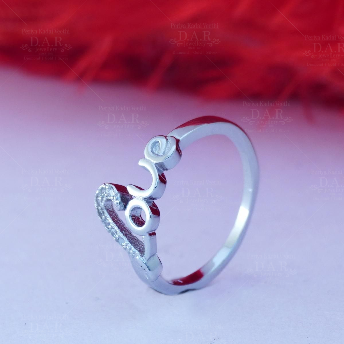 Buy quality 925 sterling silver CAPITAL LOVE diamond Ring in Ahmedabad