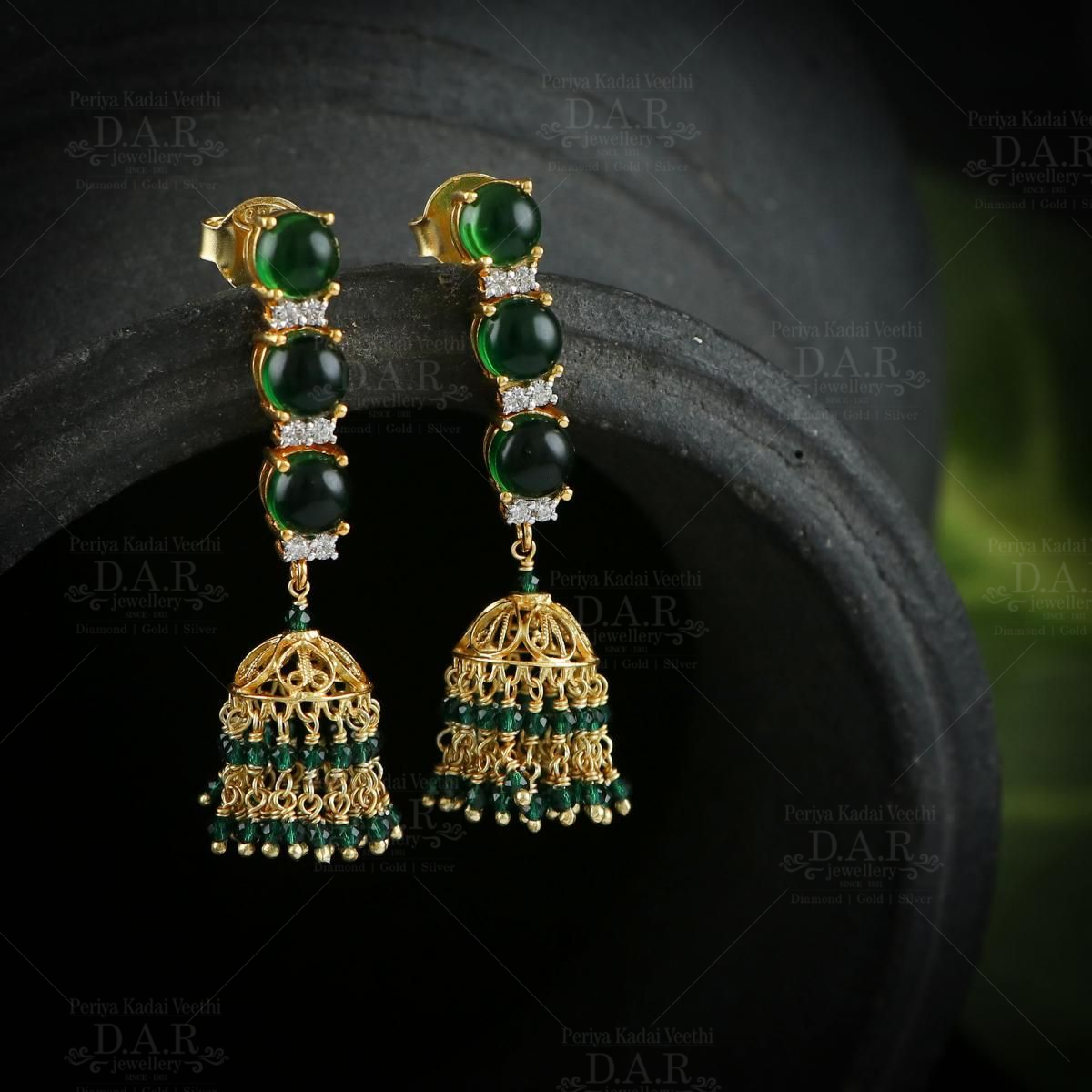 Buy online Kundan, Pearls Green Jhumka Earring from fashion jewellery for  Women by Dugran By Dugristyle for ₹2309 at 19% off | 2024 Limeroad.com