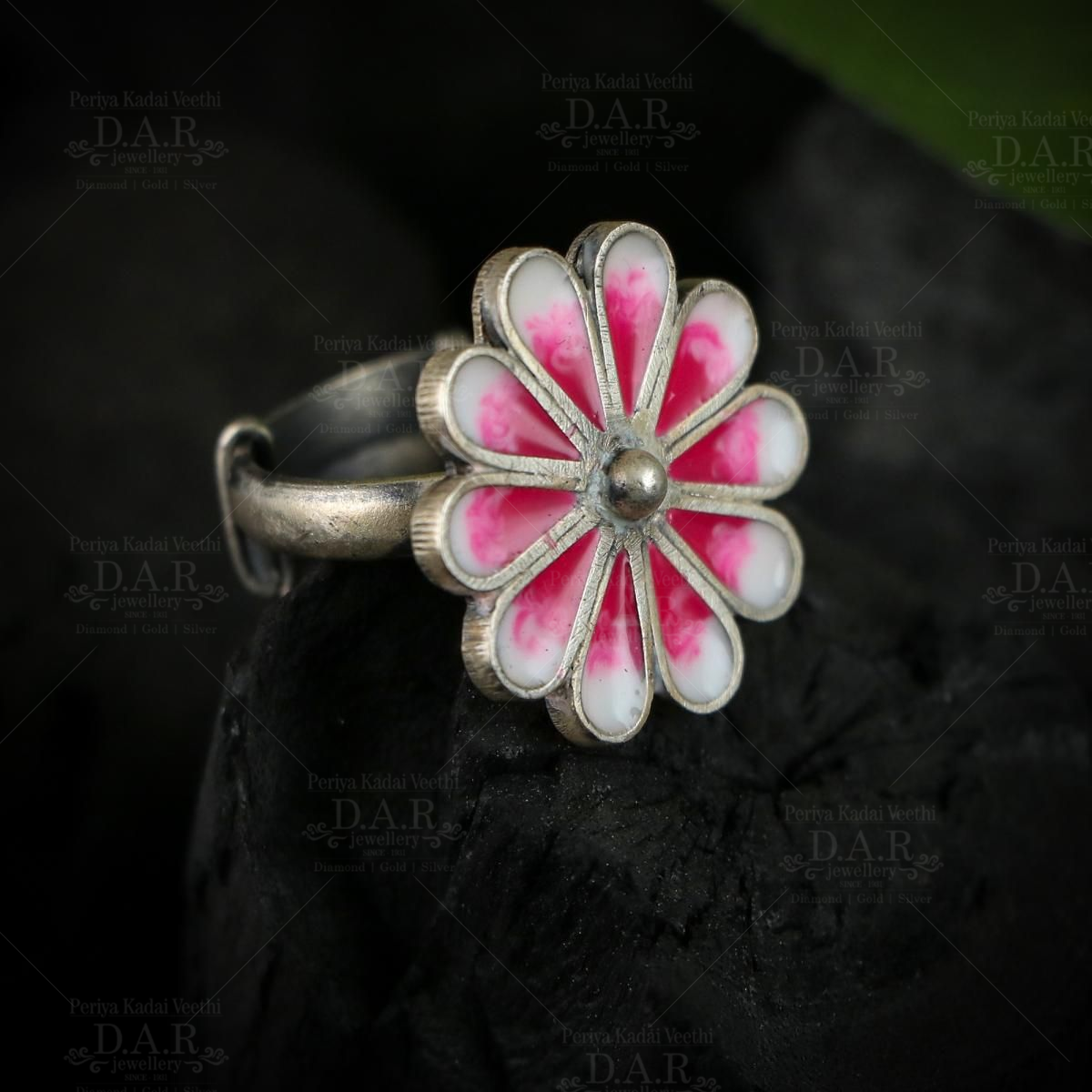 Buy quality 925 sterling silver oxidized fancy designer big ring for ladies  in Ahmedabad