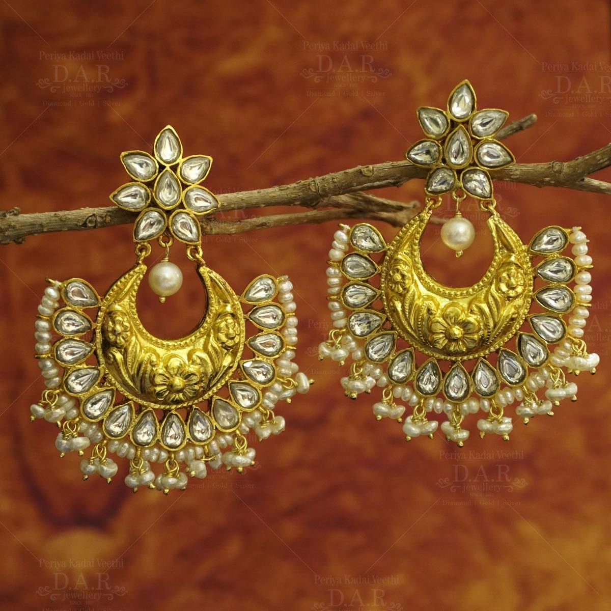 Buy Large Gold Jhumka Earrings Designs Bridal Gold Jhumka Earrings Ruby  Emerald and Pearl Large AD Jhumka American Diamond Drop Earrings Online in  India - Etsy
