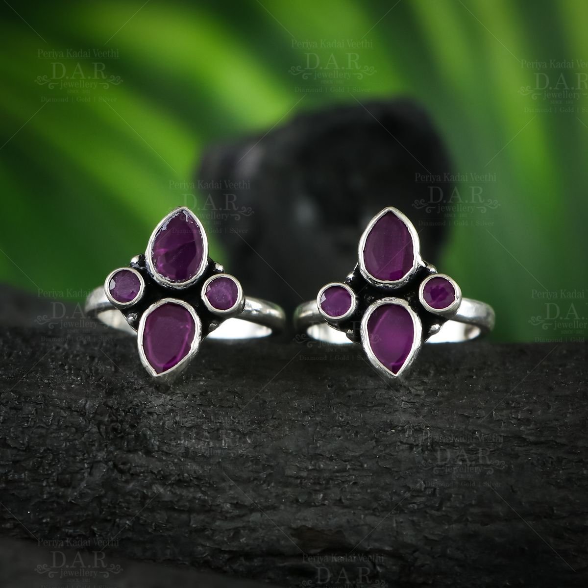Oxidised silver toe rings on sale