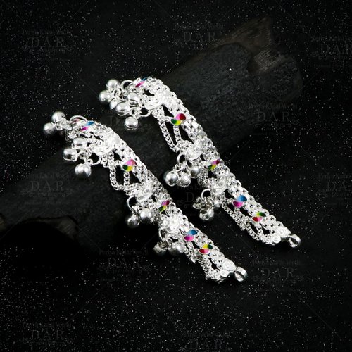 Silver Zalra Hook Anklet | Kokki Golusu | Pure Silver Anklet